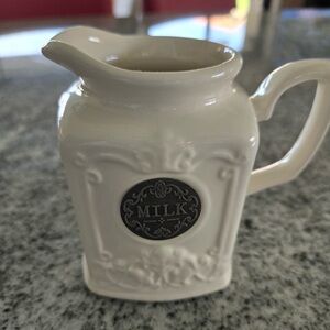 White Ceramic Milk Pitcher